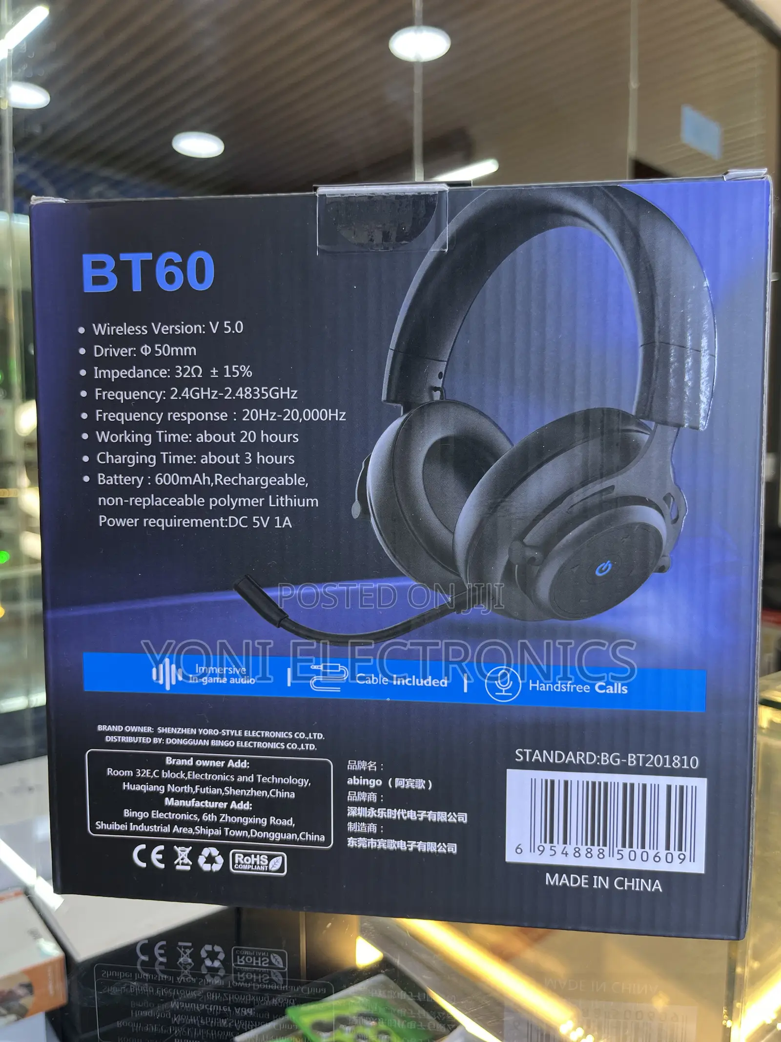 Abingo Bt60 Wireless Gaming Headset – Low Latency, Dual Mode