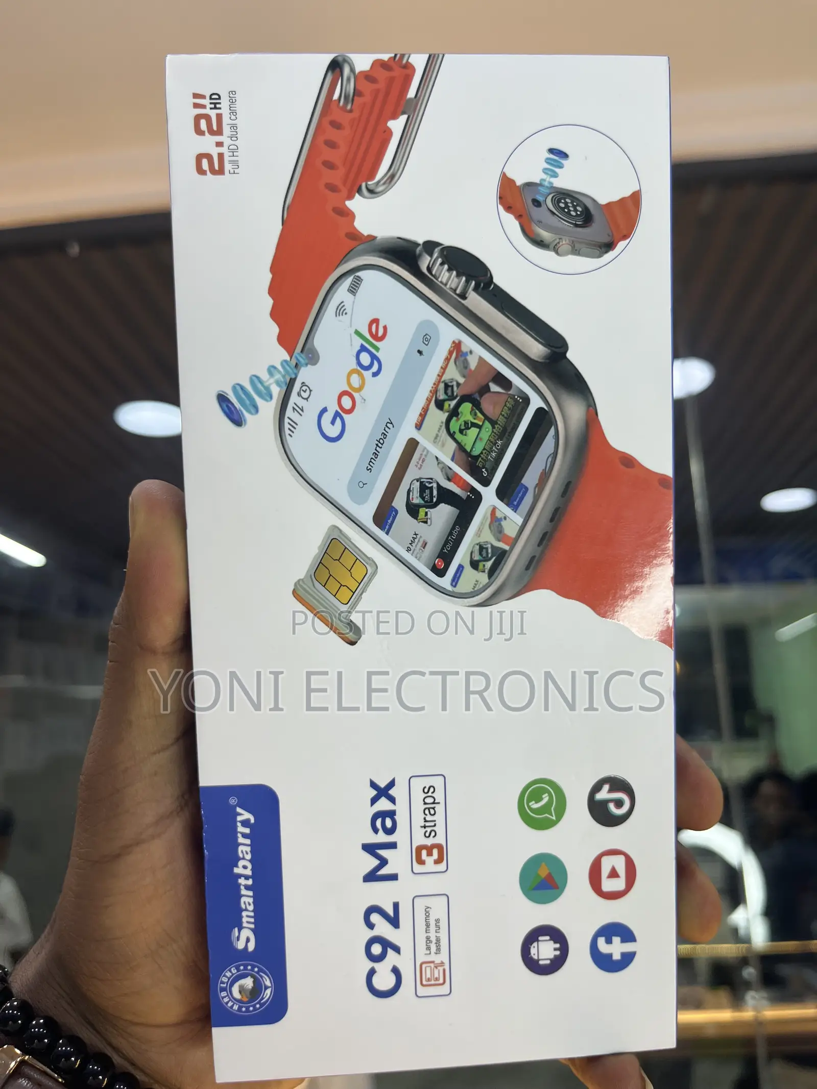 Smartbarry C92 Max 4g Smartwatch – 2.2" Hd Screen With Sim Slot Dual