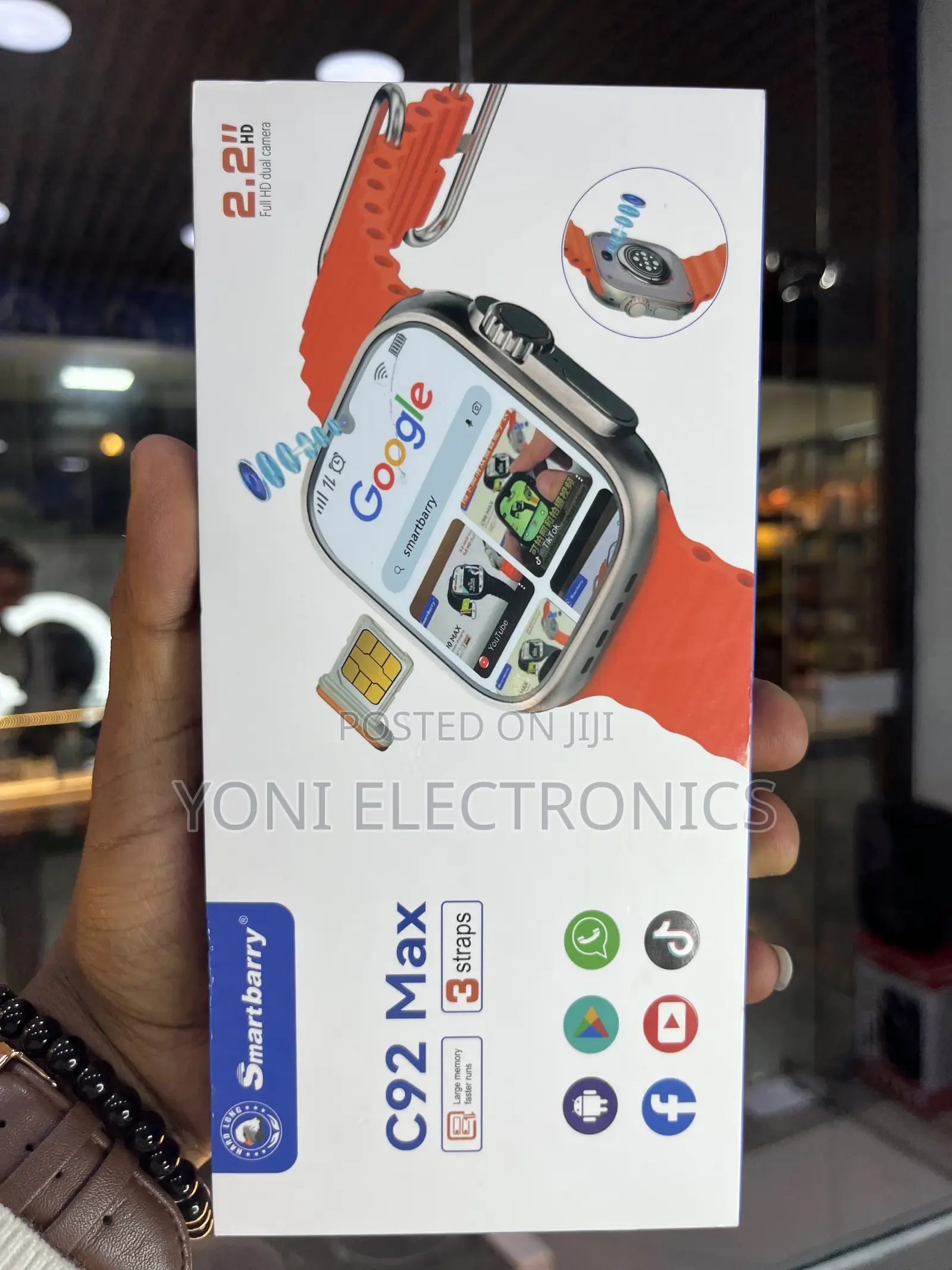 Smartbarry C92 Max 4g Smartwatch – 2.2" Hd Screen With Sim Slot Dual