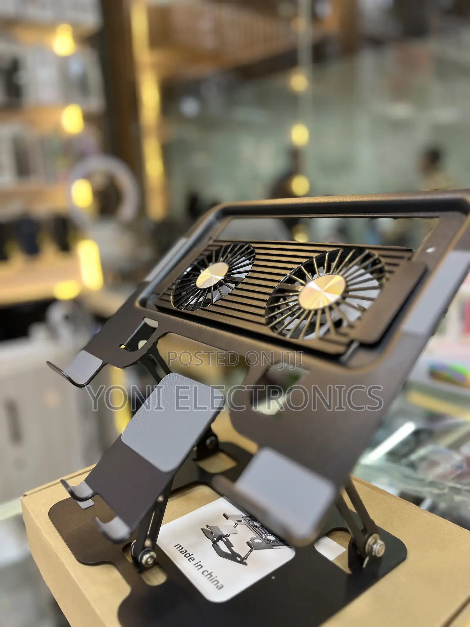 Adjustable Aluminum Laptop Smartphone Stand With Integrated Dual