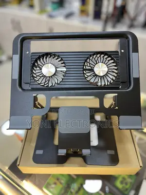 Adjustable Laptop Cooling Stand With Dual Fans and Built Inphone Mount
