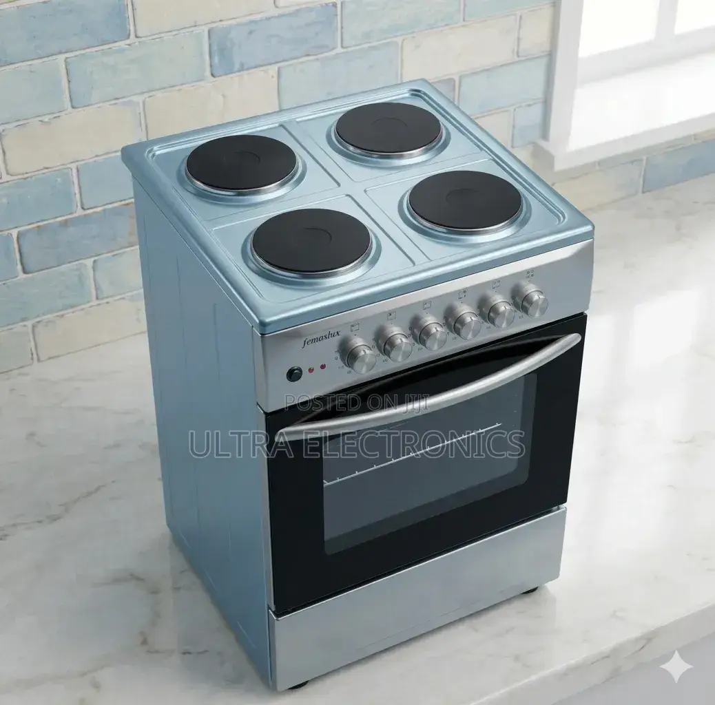 Femaslux 4-Burner Electric Oven Features a Distinct Light Blue Finish