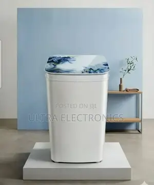 Washing Machine 8.Kg Portable, Single-Tub Features a White Body