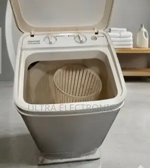 Washing Machine 8.Kg Portable, Single-Tub Features a White Body