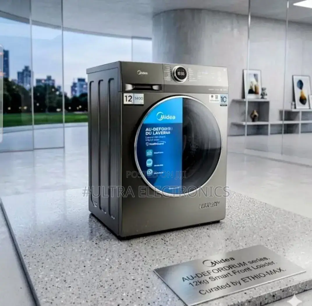 Midea 12kg Front-Load Washing Machine a Gray Suitable for Family-Sized