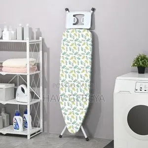 Ironing Board የልብስ መተኮሻ ጠረንጴዛ ሙሉ ለሙሉ ከብረት የተሰራ ቦርዱ የላሜራ የካውያ ማሰሰቀመ