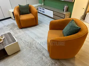 Sumi Circle Sofa With Pair of Armchair | ከ MDF የተሰራ