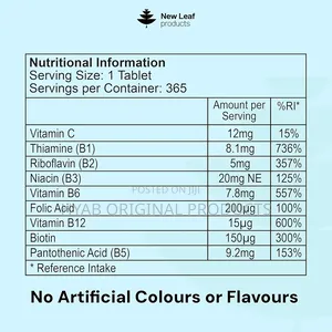 Vitamin B Complex - 365 Small Tablet - All 8 Vitamin B1-B2-B3-B5-B6-B1