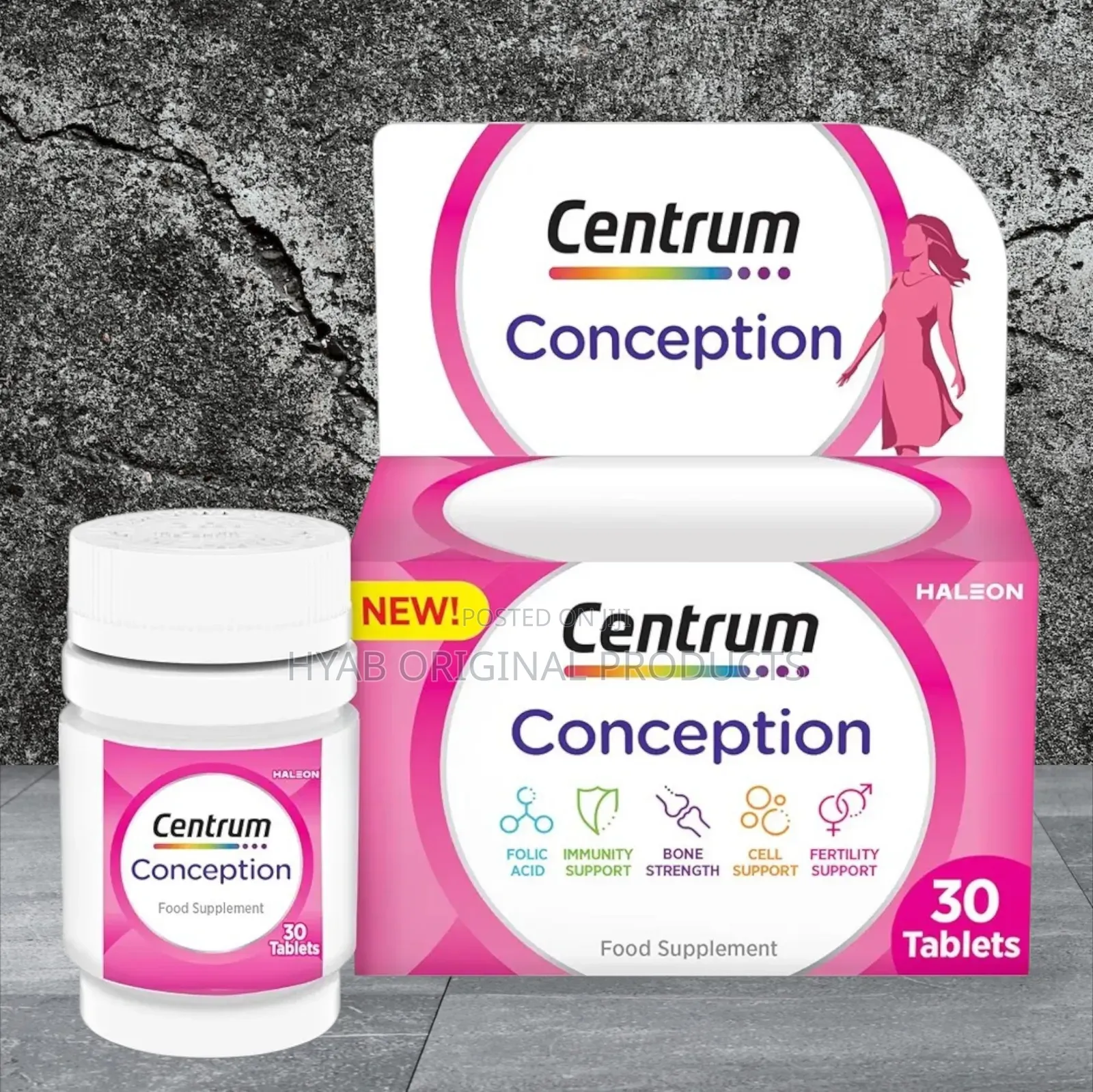 Centrum Conception Vitamin for Women Fertility Help 400μg Folic Acid,