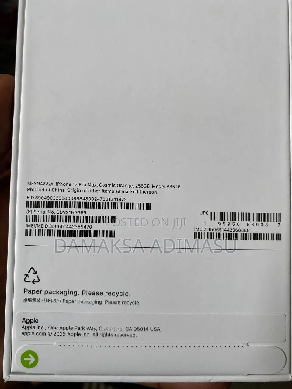 New Apple iPhone 17 Pro Max 256 GB Orange