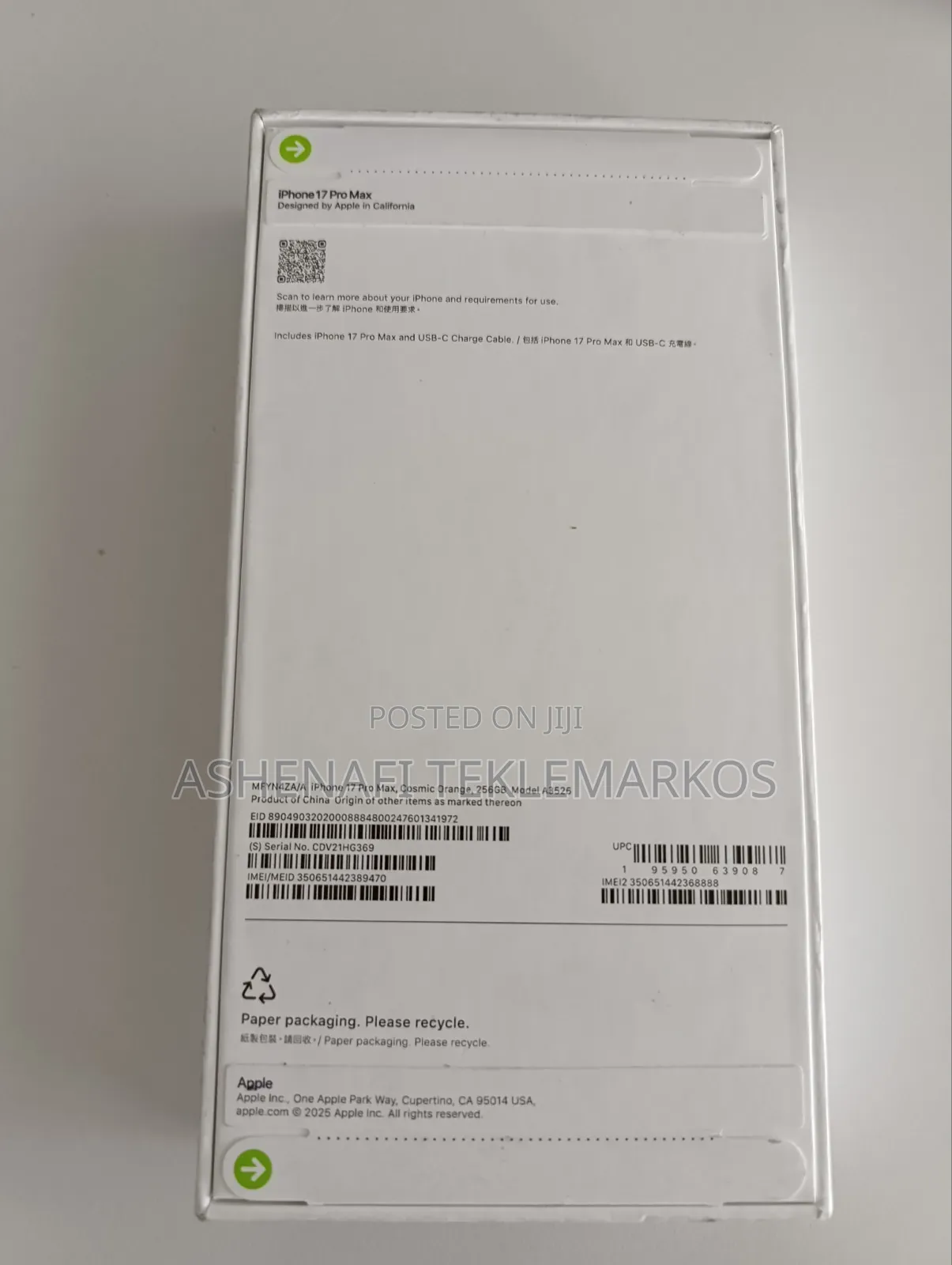 New Apple iPhone 17 Pro Max 256 GB
