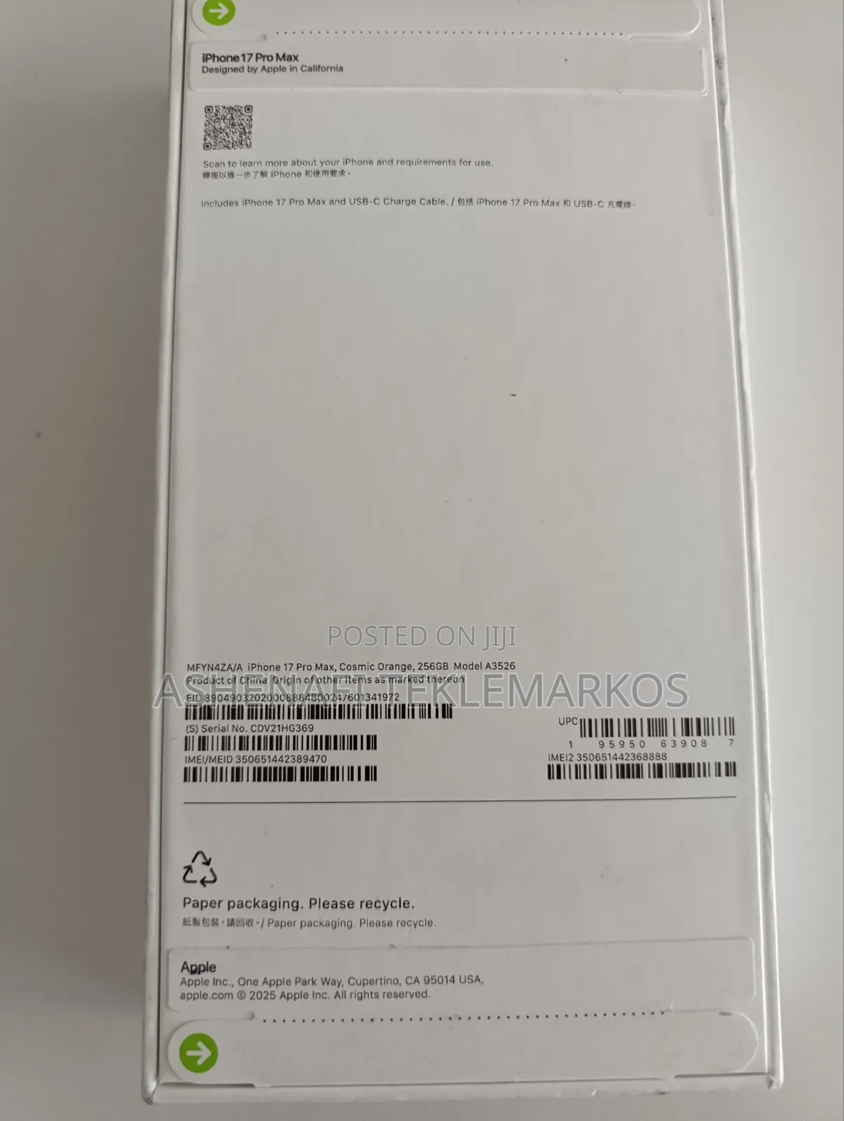 New Apple iPhone 17 Pro Max 256 GB