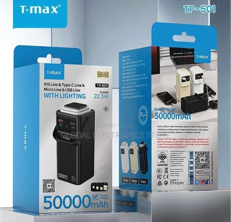 Original T-Max Super Fast Charging 50000 Mah Power Bank