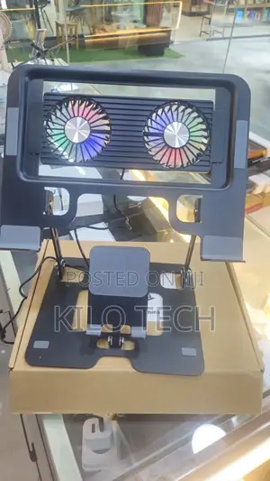 Laptop and Phone Stand With Fan