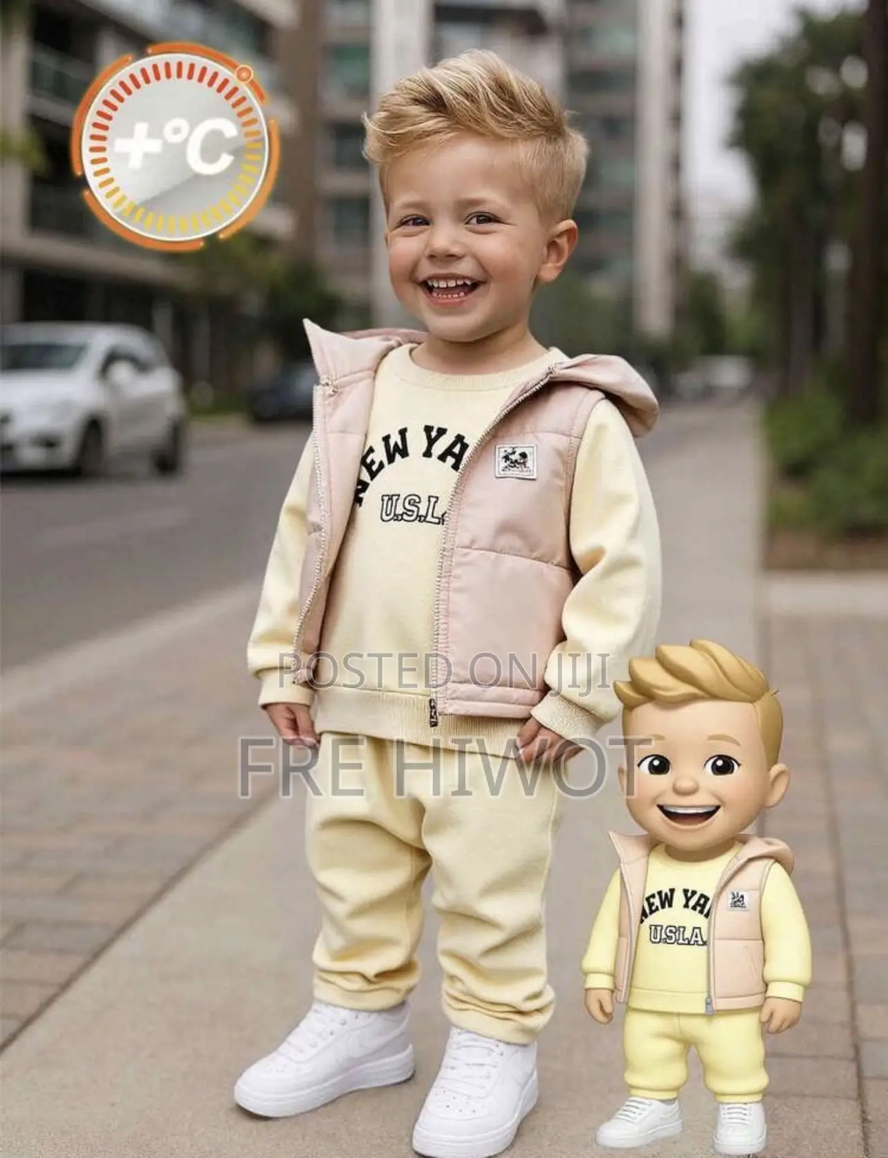 3pcs Baby Boys Hooded Jacket, Sweatshirt, and Pants Tracksuit Set