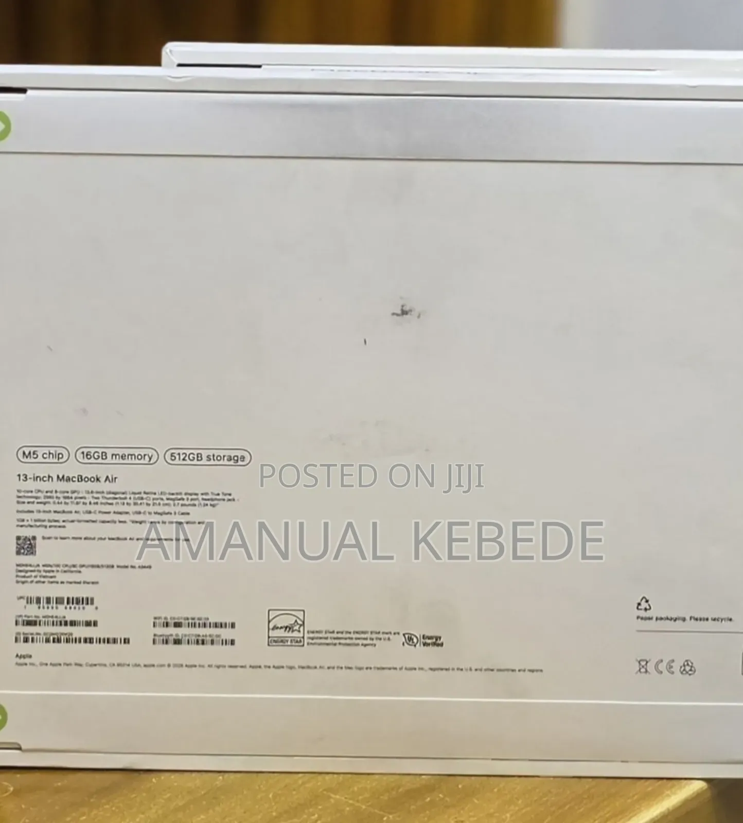 New Laptop Apple MacBook Air 2026 M5 16GB Apple M5 SSD 512GB