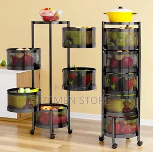 5-tier Rotating Storage Rack Multi-layer Kitchen Organizer Basket