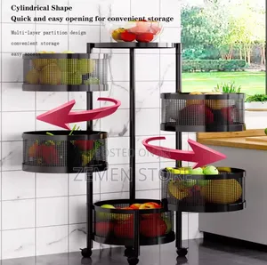 5-tier Rotating Storage Rack Multi-layer Kitchen Organizer Basket