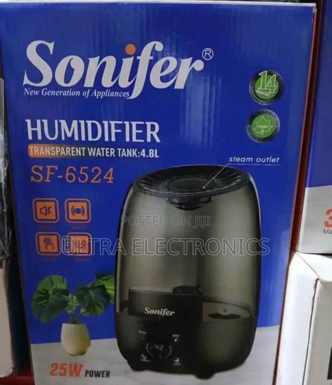 Sonifer Sf-6524 Humidifier With a 4.8-Liter Transparent Water Tank.