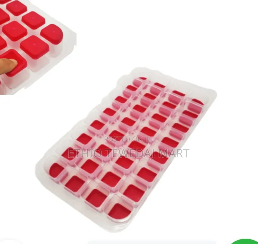 32-cavity Silicone-bottom Ice Cube Tray የበረዶ መስሪያ