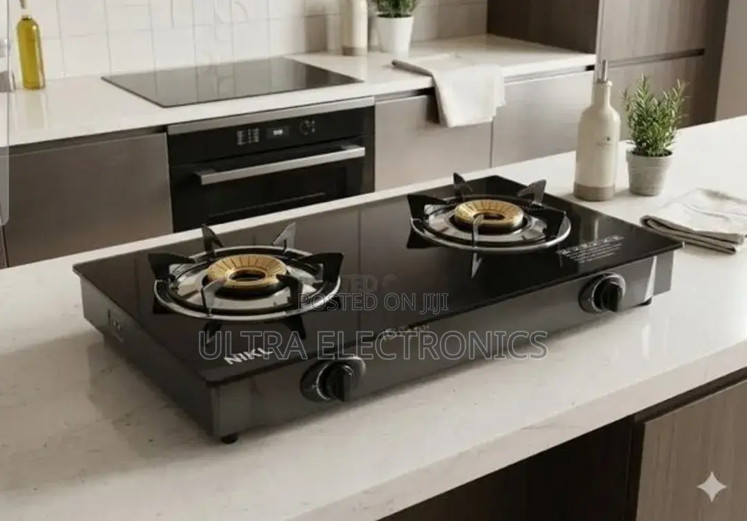 Nikl Brand Gas Stove Features Glass Top and Durable Brass Burners