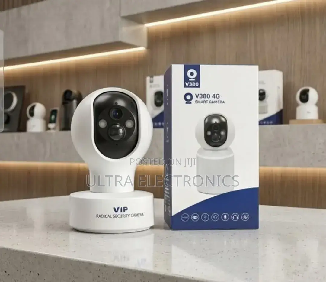 V380 Pro 4g Smart Security Camera Featuring a White, Round-Bodied