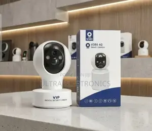 V380 Pro 4g Smart Security Camera Featuring a White, Round-Bodied
