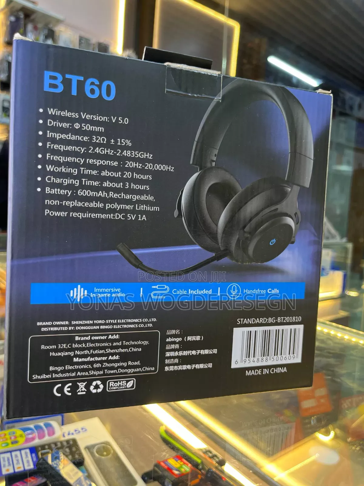 Abingo Bt60 Wireless Bluetooth Gaming Over-Ear Headset