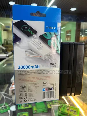 T-Max TPB-30 30,000\Text{Mah} 22.5\Text{W} Fast Charging Power Bank