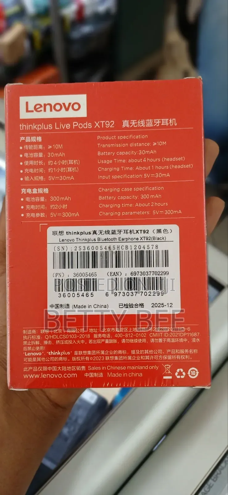 Lenovo Thinkplus Live Pods Xt92