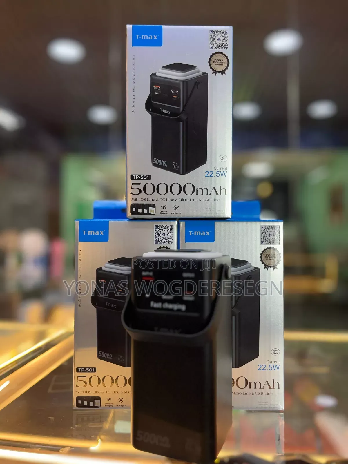 T-Max Tp-501 50,000\Text{Mah} 22.5\Text{W} Fast Charging Power Bank