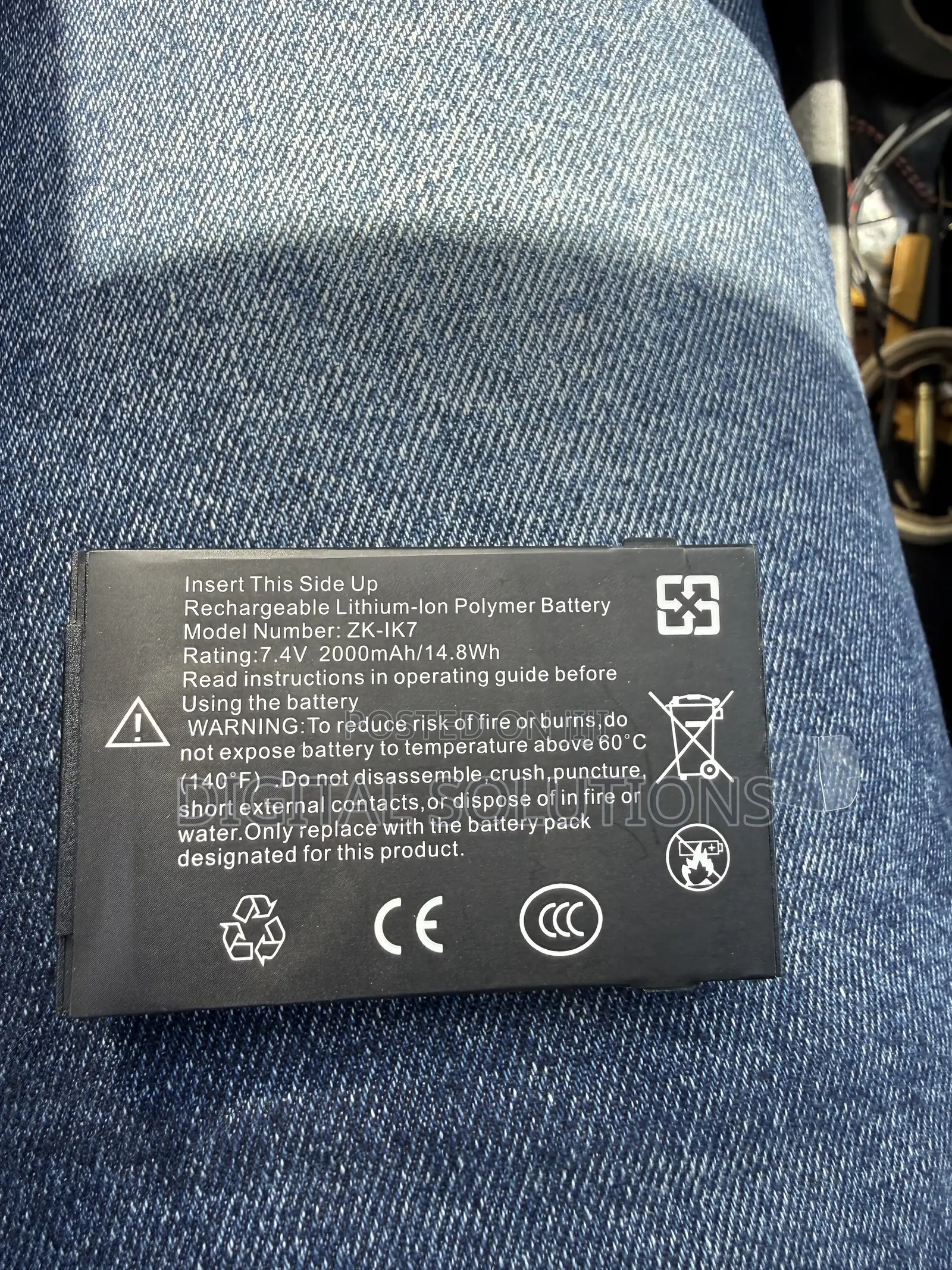 Zkteco Iface 950 Plus Battery Zk-ik7 Rechargeable Lithium Ion Battery