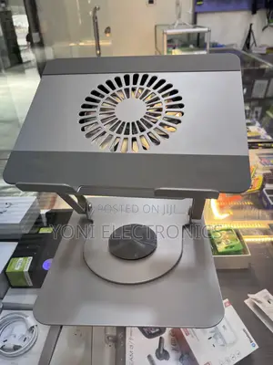 360° Rotating Aluminum Laptop Stand With Built-in Cooling Fan