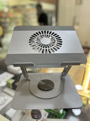 360° Rotating Aluminum Laptop Stand With Built-in Cooling Fan