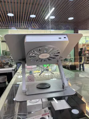 360° Rotating Aluminum Laptop Stand With Built-in Cooling Fan