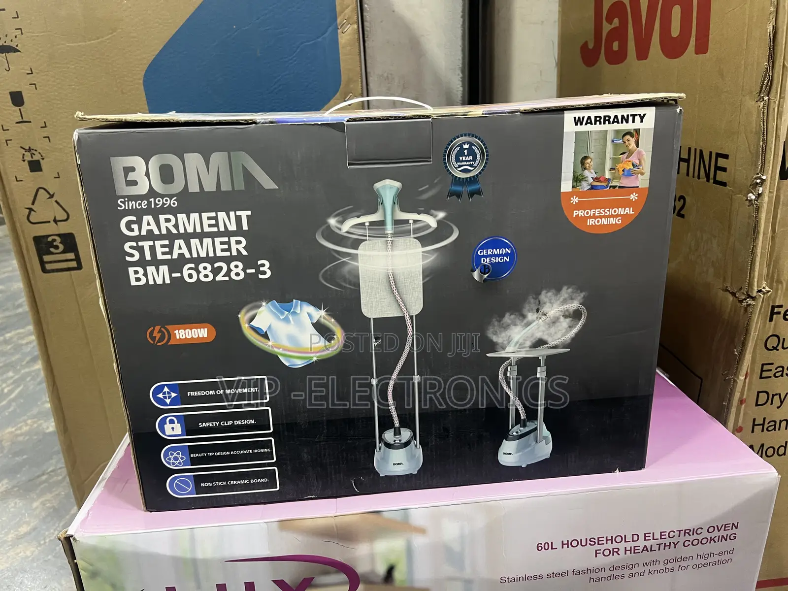 Boma 2-in-1 Double Pole Garment Steamer (Model: Bm-6828-3