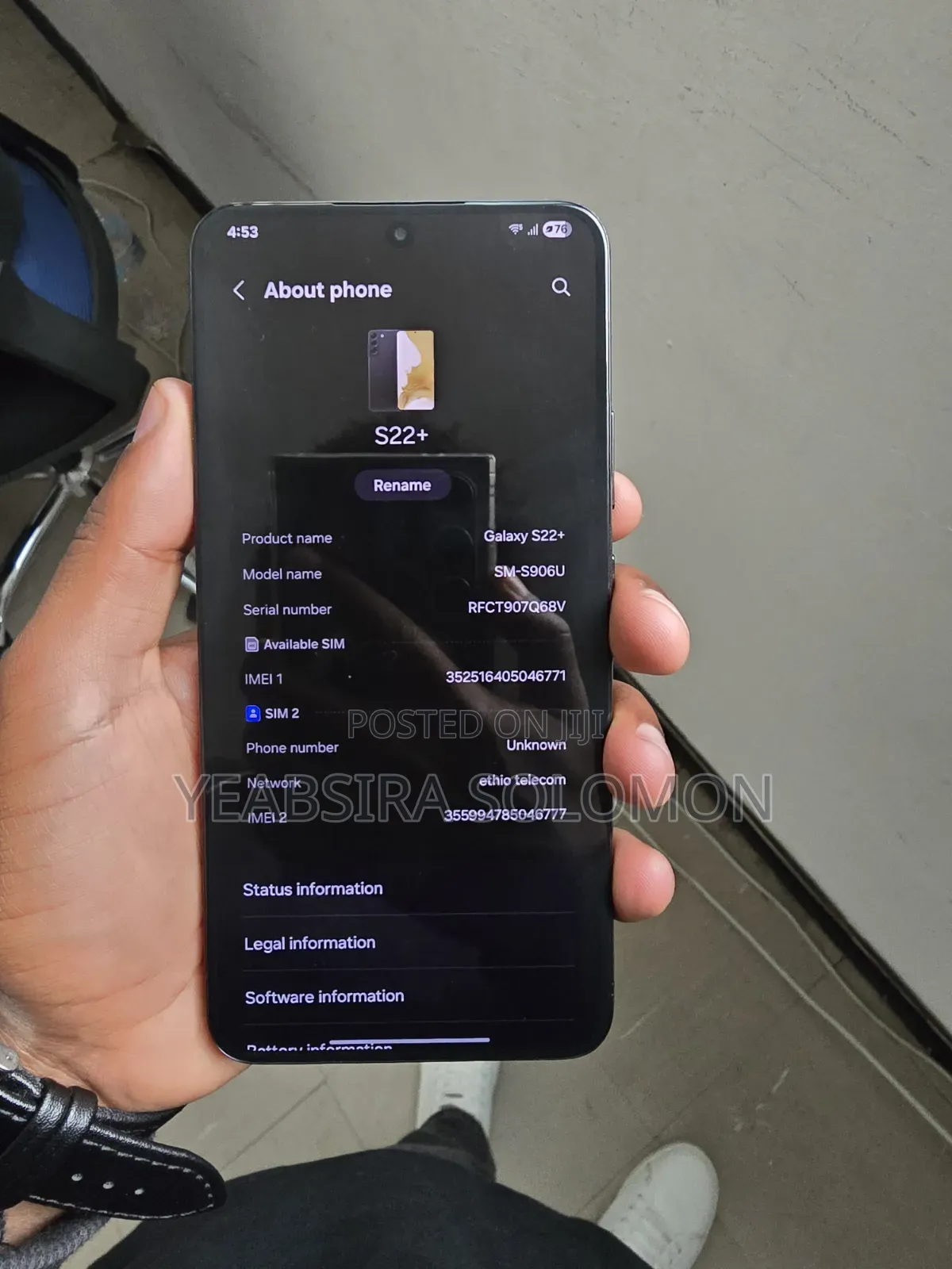 New Samsung Galaxy S22+ 5G 256 GB Black