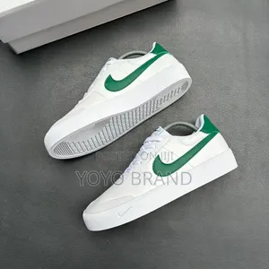 Nike Court Shot Shoes White Leather Upper/Green