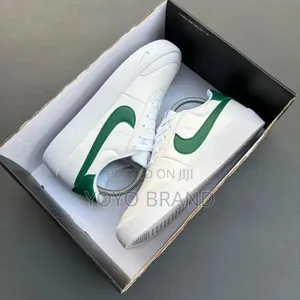 Nike Court Shot Shoes White Leather Upper/Green