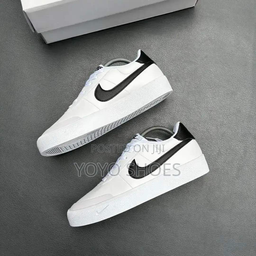 Nike Court Shot Shoes in White Black Swoosh