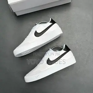 Nike Court Shot Shoes in White Black Swoosh