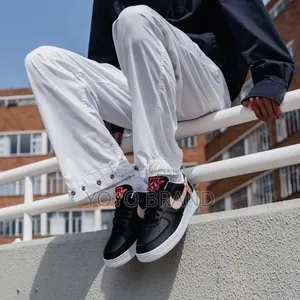 Nike Air Force 1 '07 Lv8 Shoes"Worldwide Pack" in Black and Crimson
