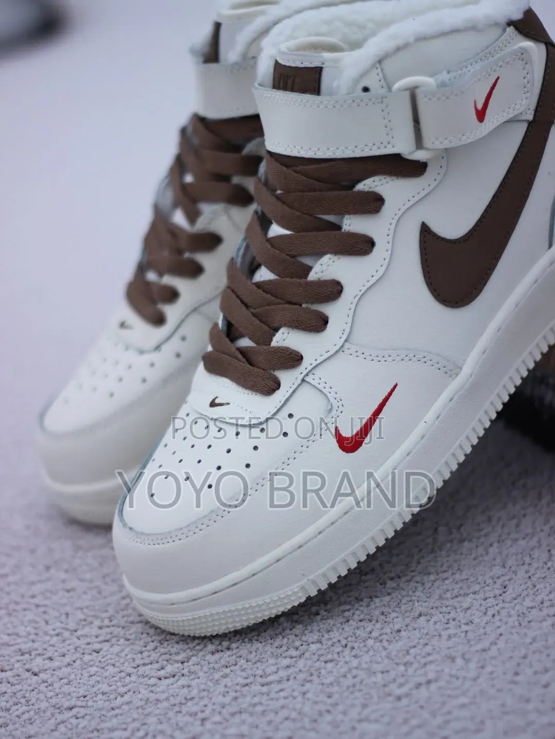 Nike Air Force 1 High Mocco Sneakers White Leather Upper / Brown
