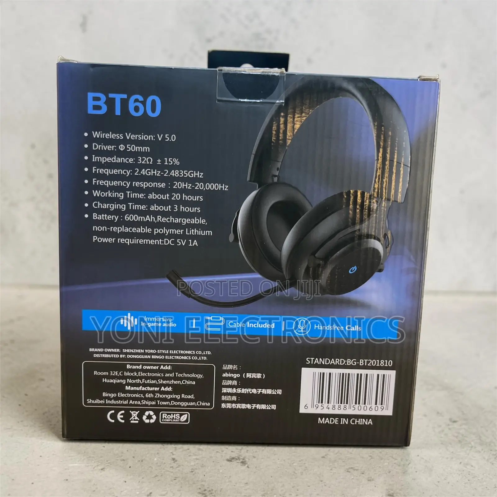 Abingo Bt60 Wireless Gaming Headset - Low Latency, Dual Mod, Bluetooth