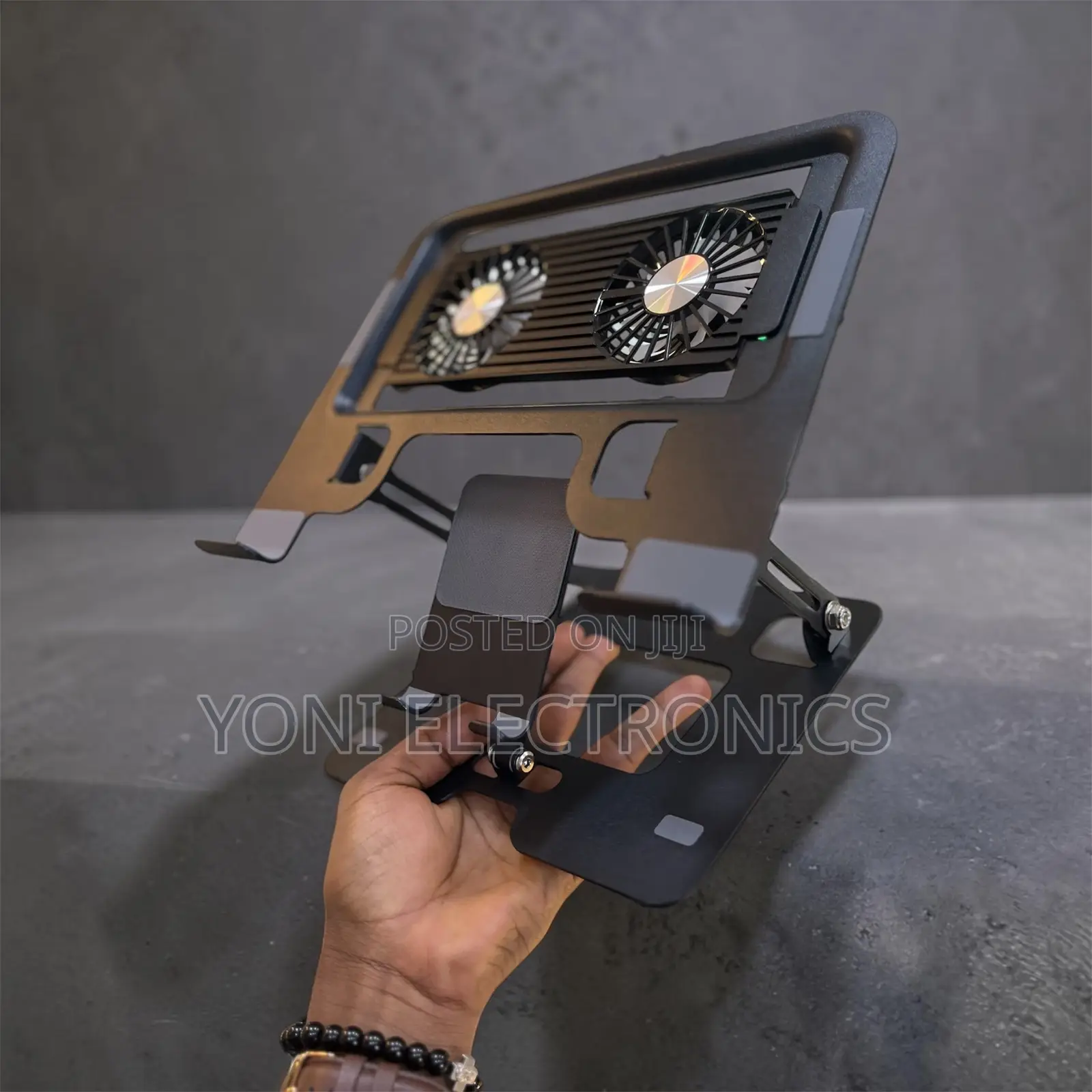 2-in-1 Ergonomic Laptop Cooling Stand With Detachable Phone Holder