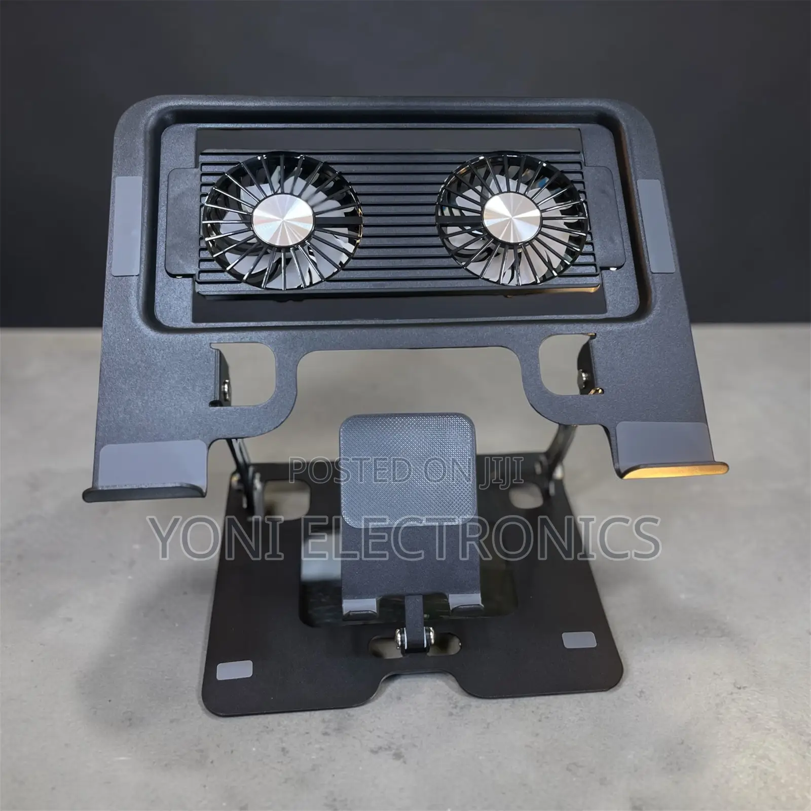 2-in-1 Ergonomic Laptop Cooling Stand With Detachable Phone Holder