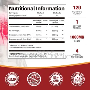 500 Mg Liposomal Coq10 Ubiquinol With Omega-3