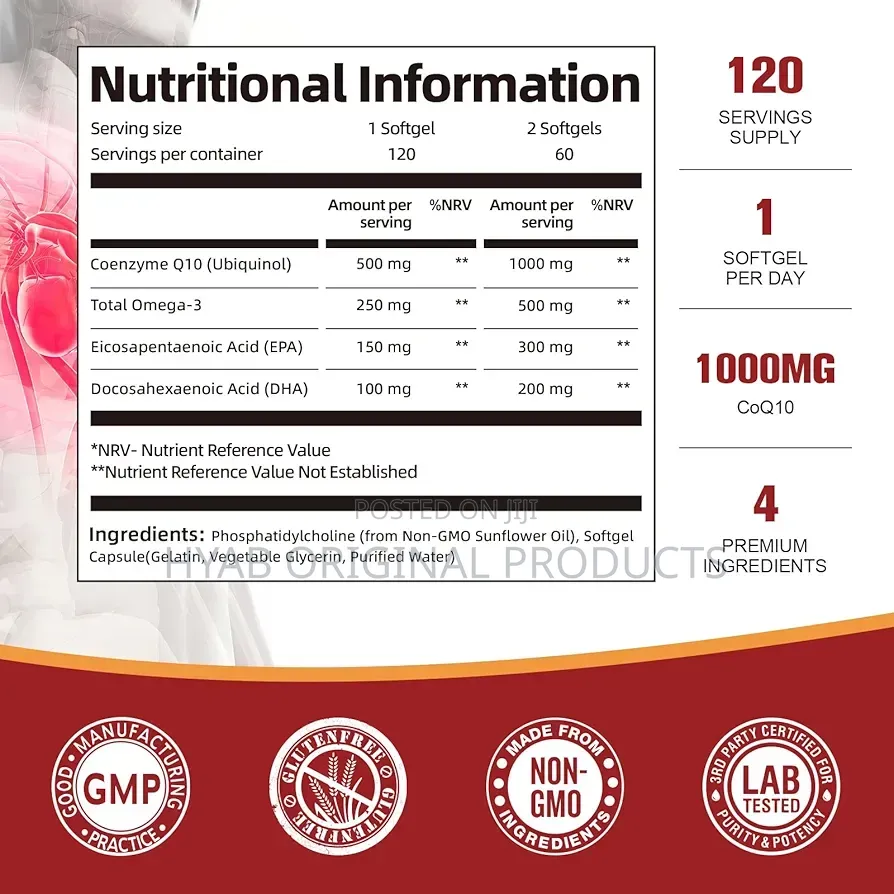 500 Mg Liposomal Coq10 Ubiquinol With Omega-3