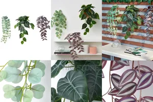 Artificial Plant With Wall Holder, in/Outdoor/Green/Lilac
