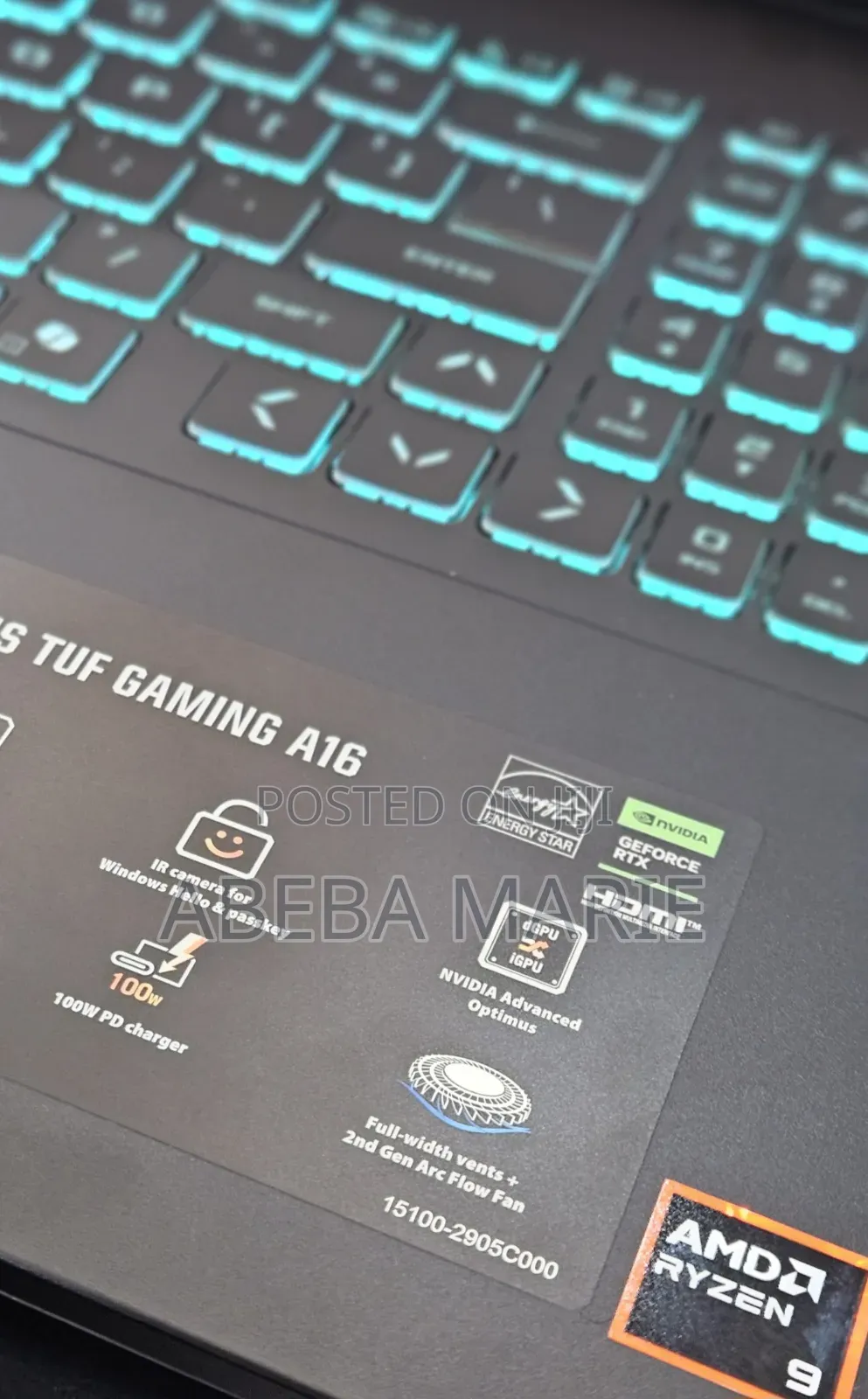 New Laptop Asus TUF Gaming A16 32GB AMD Ryzen 9 SSD 1T